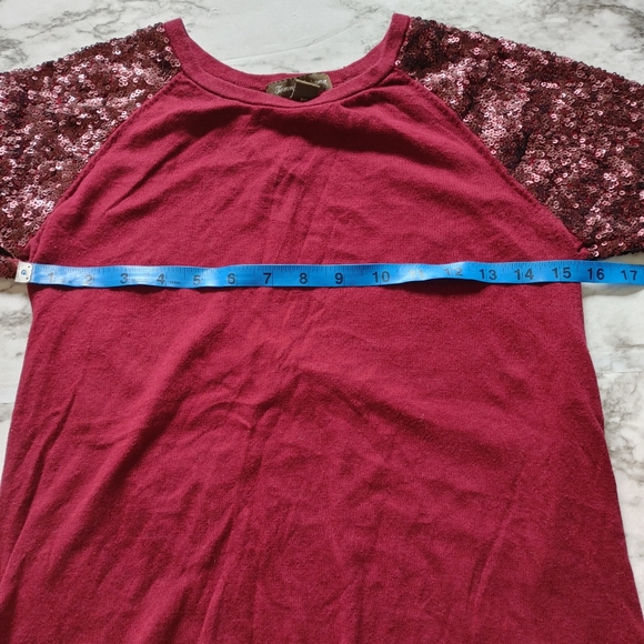 Tommy Bahama Red sweater sequin raglan sleeves xs - Picture 4 of 7